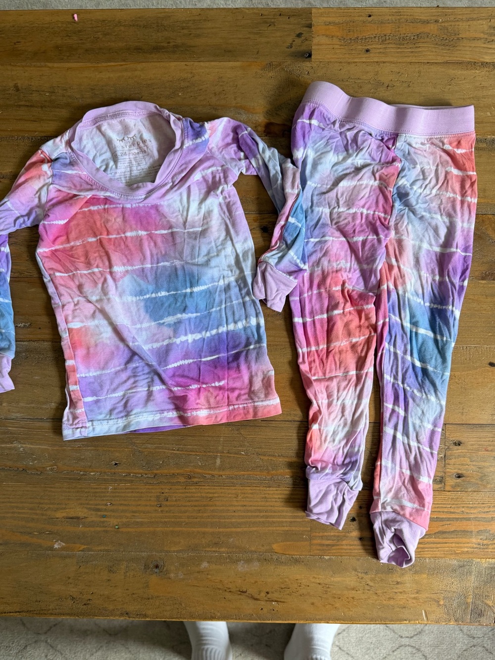 Little Sleepies Tie-Dye Pink & Purple Toddler pajama set - 18-24 Months